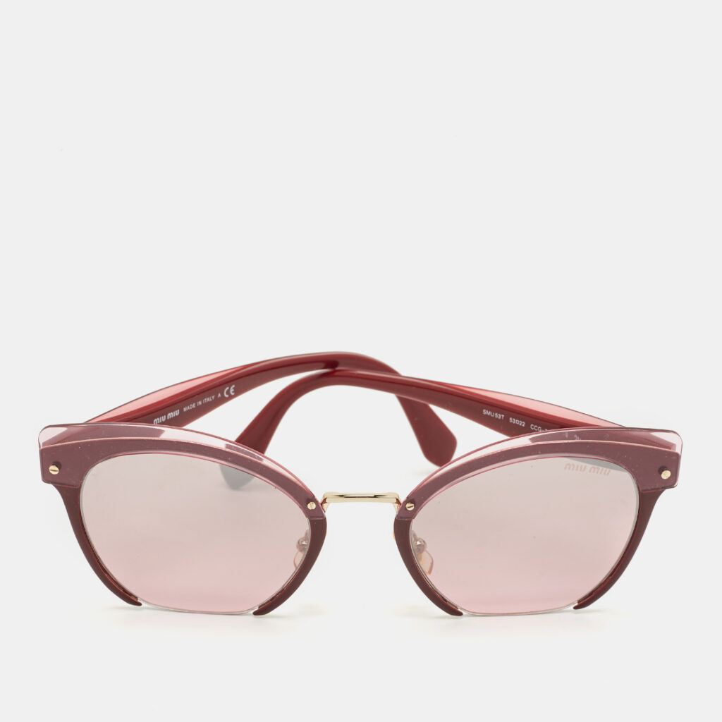 luxury-women-miu-miu-used-accessories-p1154433-002 Miu Miu Burgundy Mirrored SMU 53T Cat Eye Sunglasses
