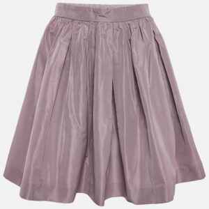 Miu Miu Mauve Crepe Gathered Mini Skirt S