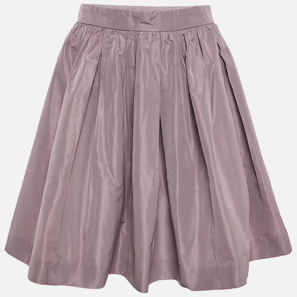 luxury-women-miu-miu-used-clothes-p1111606-001 Miu Miu Mauve Crepe Gathered Mini Skirt S