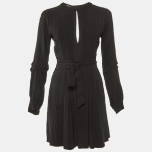 Miu Miu Black Crepe Mini Wrap Dress M
