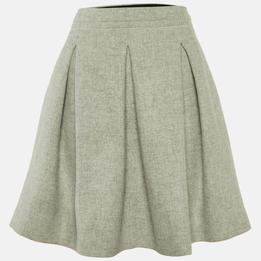 luxury-women-miu-miu-used-clothes-p1141695-001 Miu Miu Grey Wool Pleated Mini Skirt L