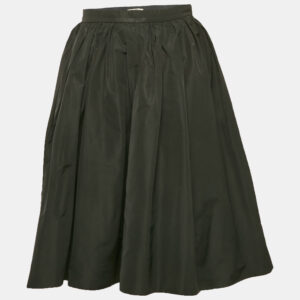 Miu Miu Black Synthetic Pleated Mini Skirt M