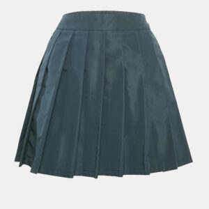 Miu Miu Teal Blue Silk Blend Pleated Mini Skirt S