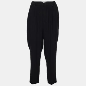 Miu Miu Black Crepe Tapered Trousers M