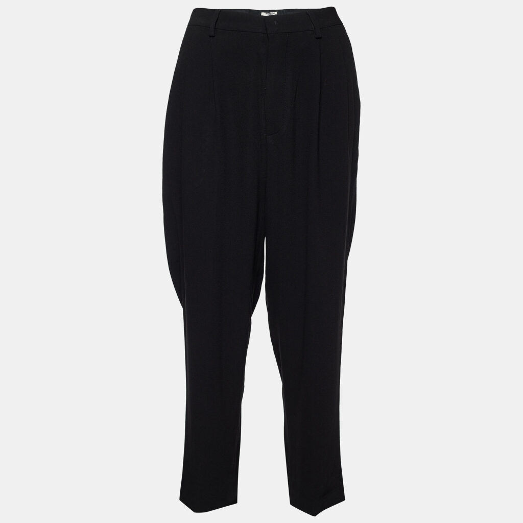 luxury-women-miu-miu-used-clothes-p654748-001-1 Miu Miu Black Crepe Tapered Trousers M