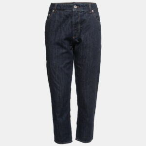 Miu Miu Indigo Embellished Detail Crop Jeans M