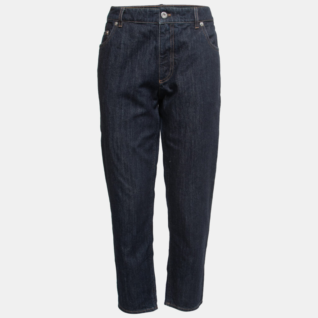 luxury-women-miu-miu-used-clothes-p763714-001 Miu Miu Indigo Embellished Detail Crop Jeans M