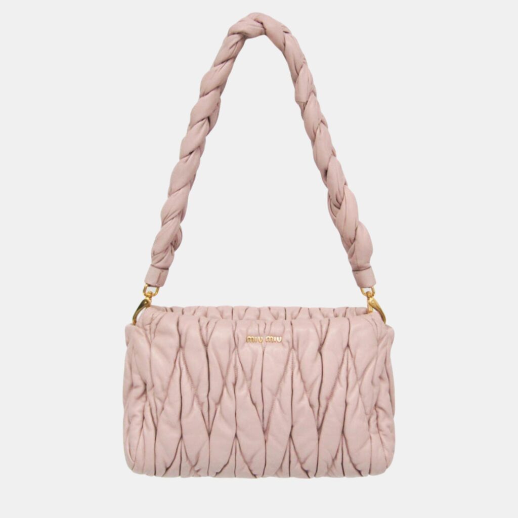 luxury-women-miu-miu-used-handbags-p1116719-013 Miu Miu Pink Beige Leather Shoulder Bag