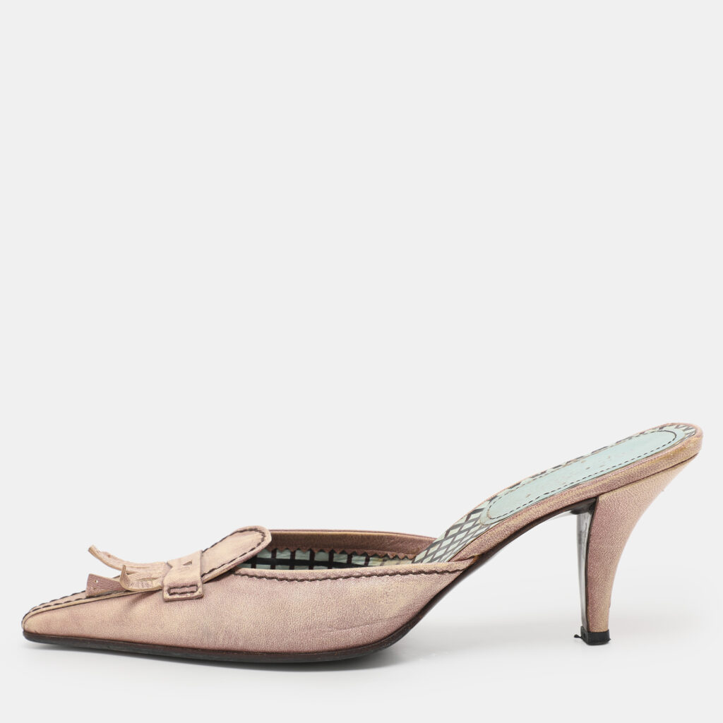 luxury-women-miu-miu-used-shoes-p1103357-006 Miu Miu Beige Leather Mules Size 38.5