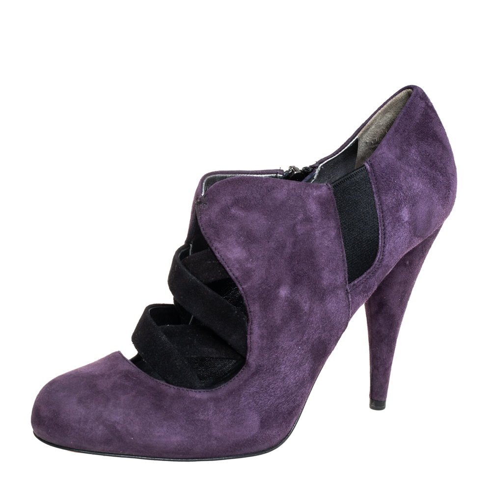 luxury-women-miu-miu-used-shoes-p411433-006 Miu Miu Purple Suede Ankle Booties Size 38.5