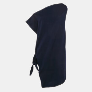 MM6 Maison Margiela Dark Blue Cotton Knot Detail Short Dress One Size