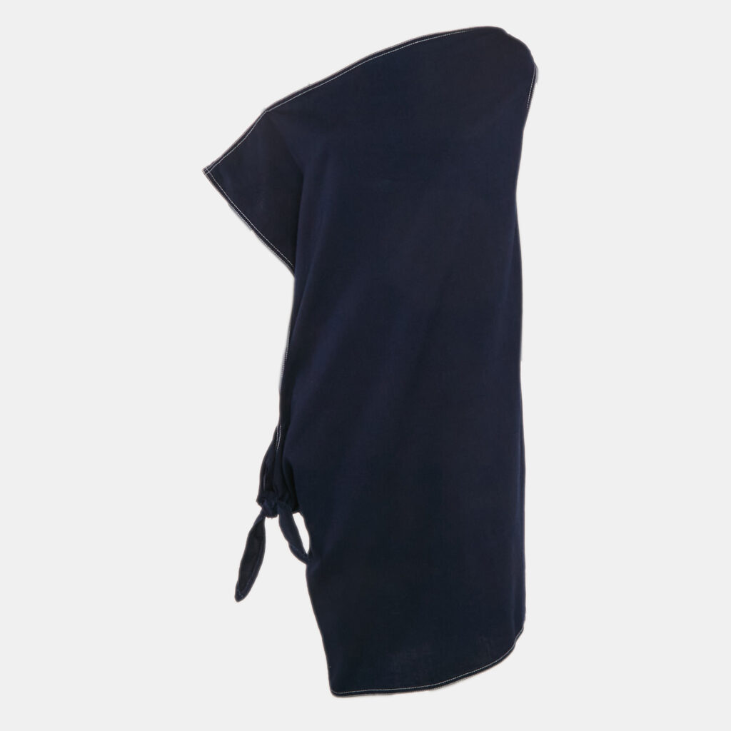 luxury-women-mm6-used-clothes-p1105911-002 MM6 Maison Margiela Dark Blue Cotton Knot Detail Short Dress One Size