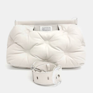 MM6 Maison Margiela White Leather Glam Slamback Medium