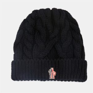 Moncler Grenoble Black Wool Knit Beanie