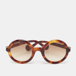 Moncler Tortoise Brown Gradient Mrs Moncler Round Sunglasses
