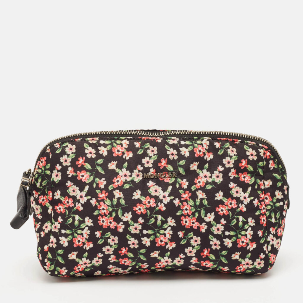 luxury-women-moncler-used-accessories-p1125003-011 Moncler Multicolor Floral Print Fabric Cosmetic Pouch