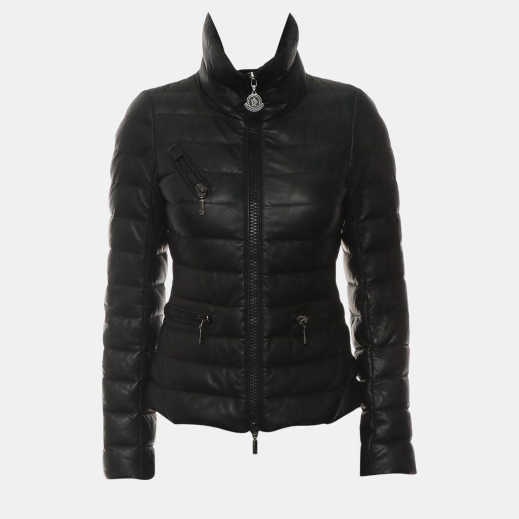Moncler Leather Puffer Jacket XXS