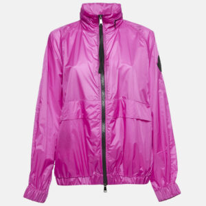 Moncler Pink Nylon Zip-Up Hooded Groseille Giubbotto Jacket S