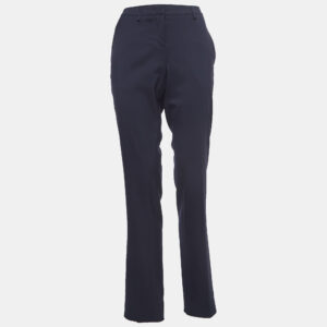 Moncler Navy Blue Wool Blend Formal Trousers L