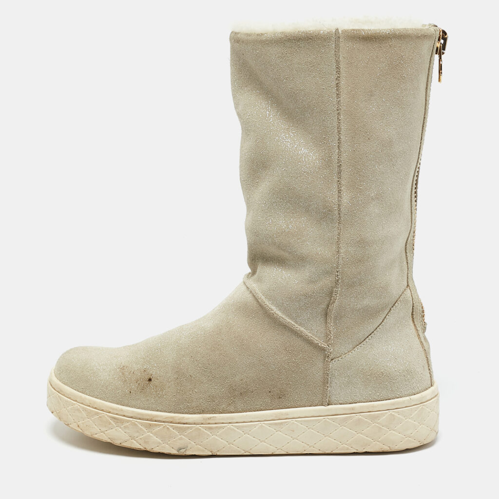 luxury-women-moncler-used-shoes-p1157942-009 Moncler Grey Suede Snow Boots Size 38