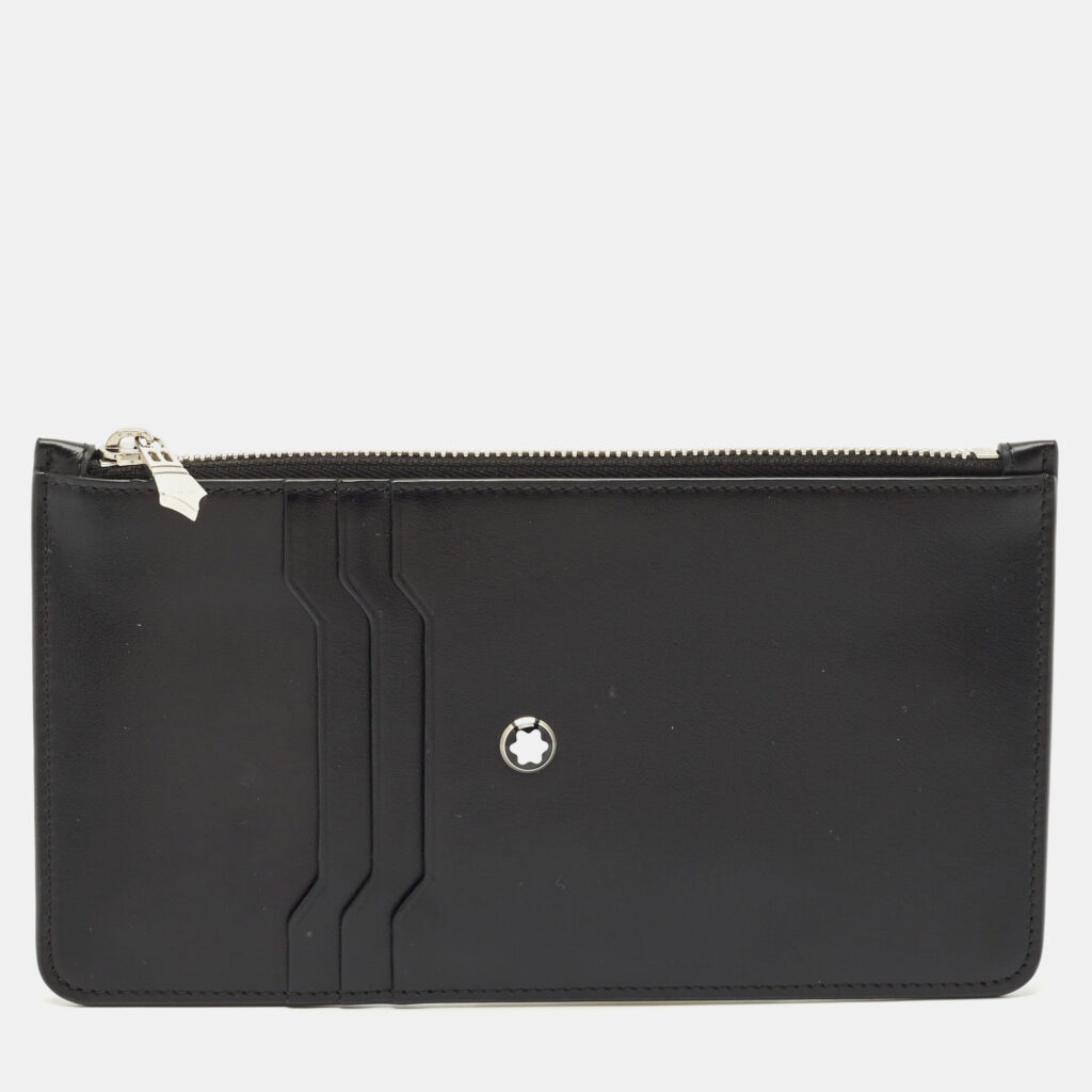 luxury-women-montblanc-used-handbags-p1166016-006 Montblanc Black Leather Meisterstuck Envelope Flat Clutch