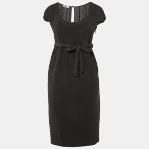 Moschino Cheap and Chic Black Crepe Midi Dress S