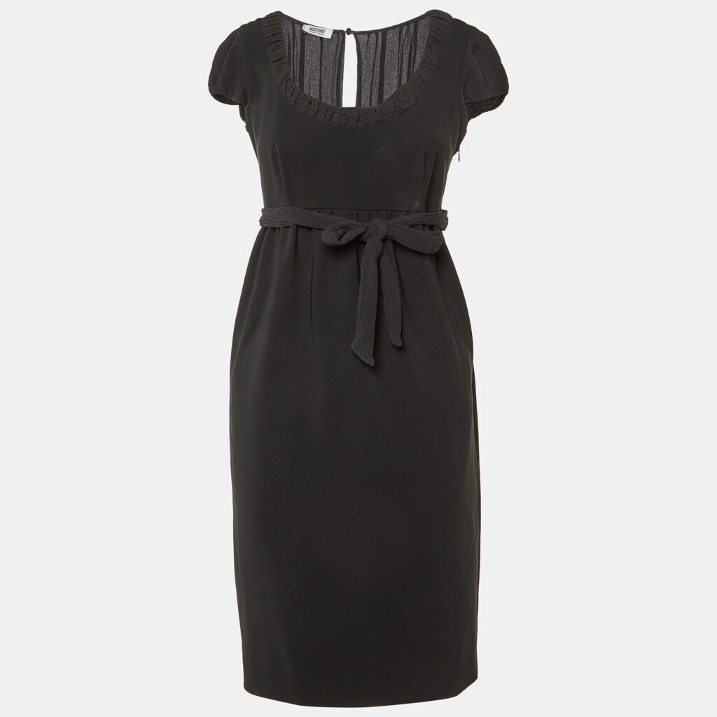 Moschino Cheap and Chic Black Crepe Midi Dress S