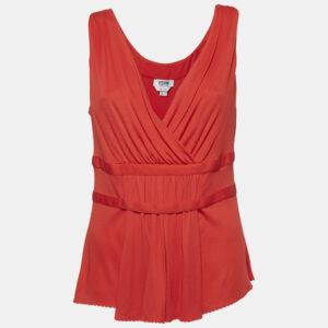 Moschino Cheap and Chic Red Silk Blend Knit Sleeveless Top L