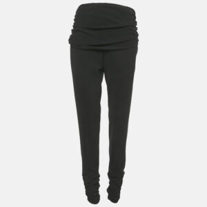Yves Saint Laurent Grey Prince of Wales Crepe Formal Trousers M