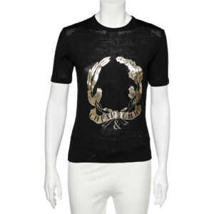 Moschino Cheap and Chic Black Logo Printed Knit T-Shirt M