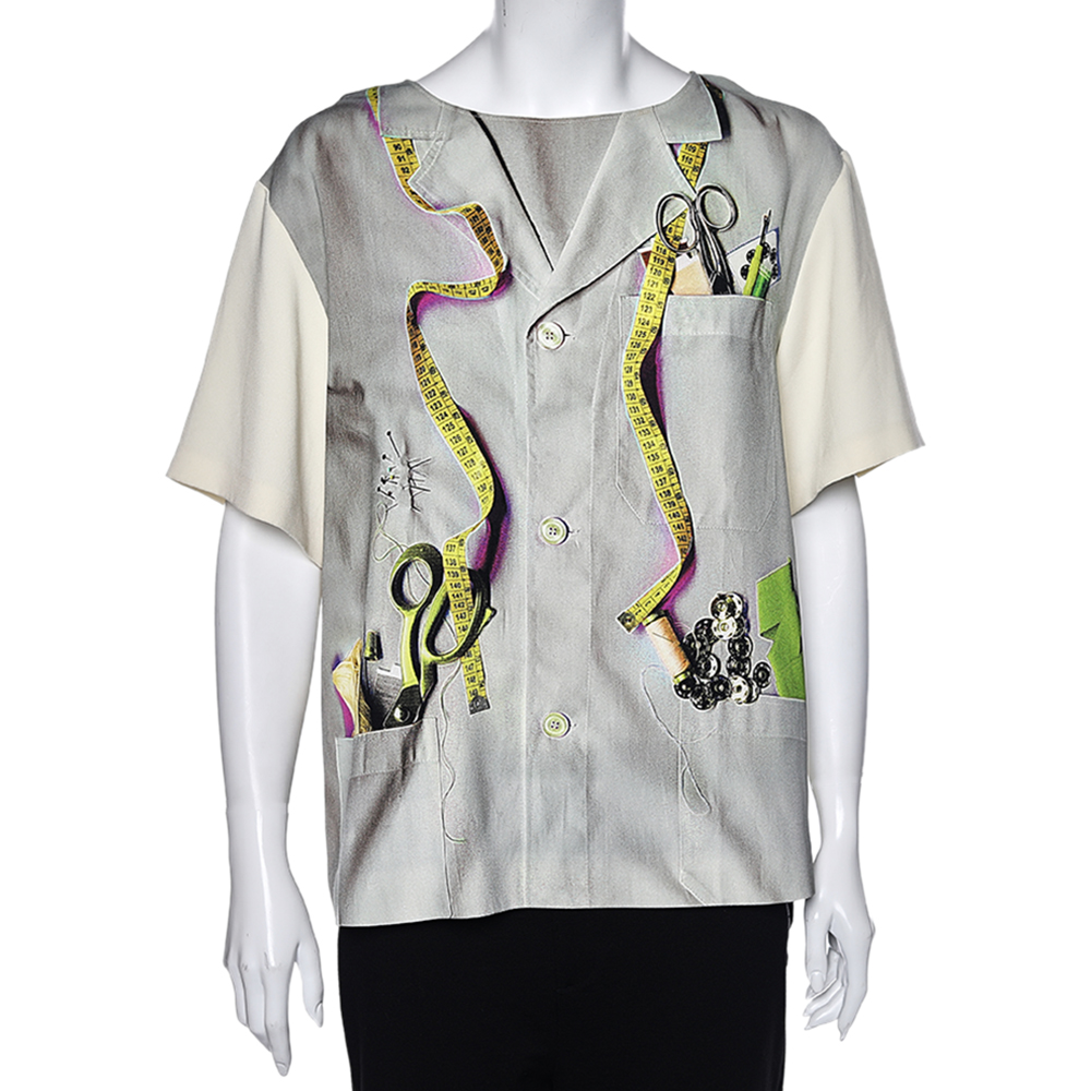 luxury-women-moschino-cheap-and-chic-used-clothes-p565206-003-1 Moschino Cheap and Chic Multicolored Printed Crepe Blouse L