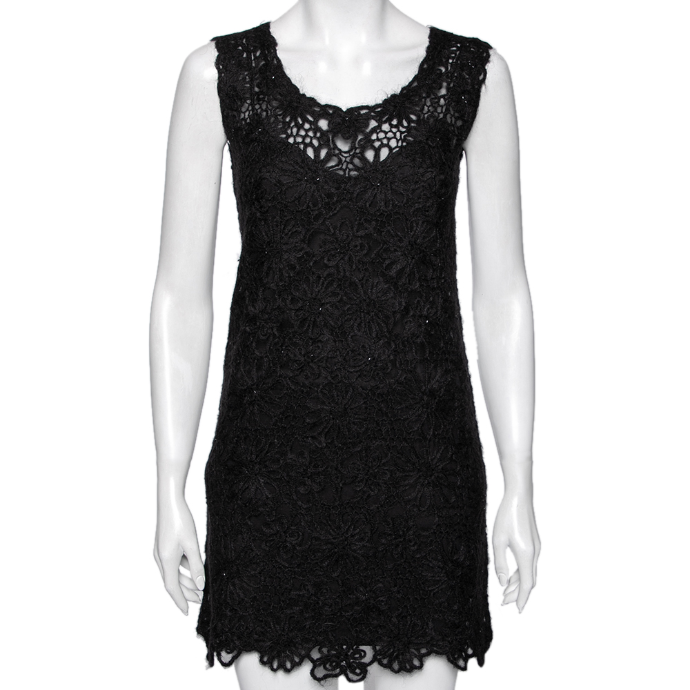 luxury-women-moschino-cheap-and-chic-used-clothes-p586112-008-1 Moschino Cheap and Chic Vintage Black Floral Embroidered Sleeveless Dress S