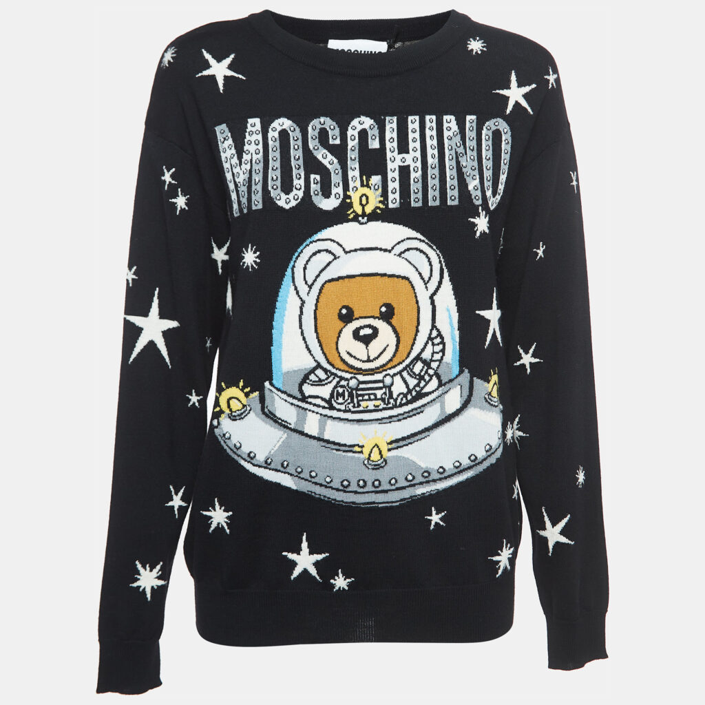 luxury-women-moschino-couture-new-clothes-p917622-001 Moschino Couture Black Space Teddy Bear Wool Sweater XS