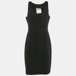 Moschino Couture Black Crepe Sleeveless Short Dress M