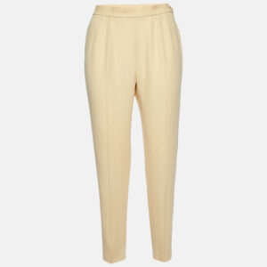 Moschino Couture Light Beige Wool & Silk Tapered Trousers M