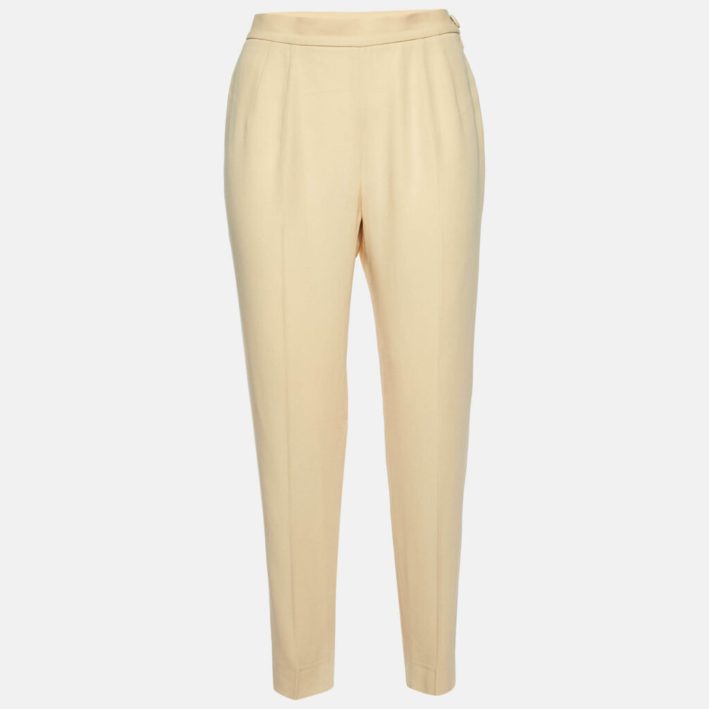 luxury-women-moschino-couture-used-clothes-p1106255-001 Moschino Couture Light Beige Wool & Silk Tapered Trousers M