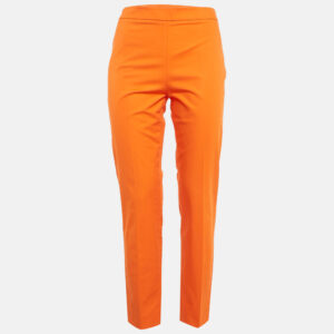 Moschino Couture Orange Cotton Regular Fit Trousers M