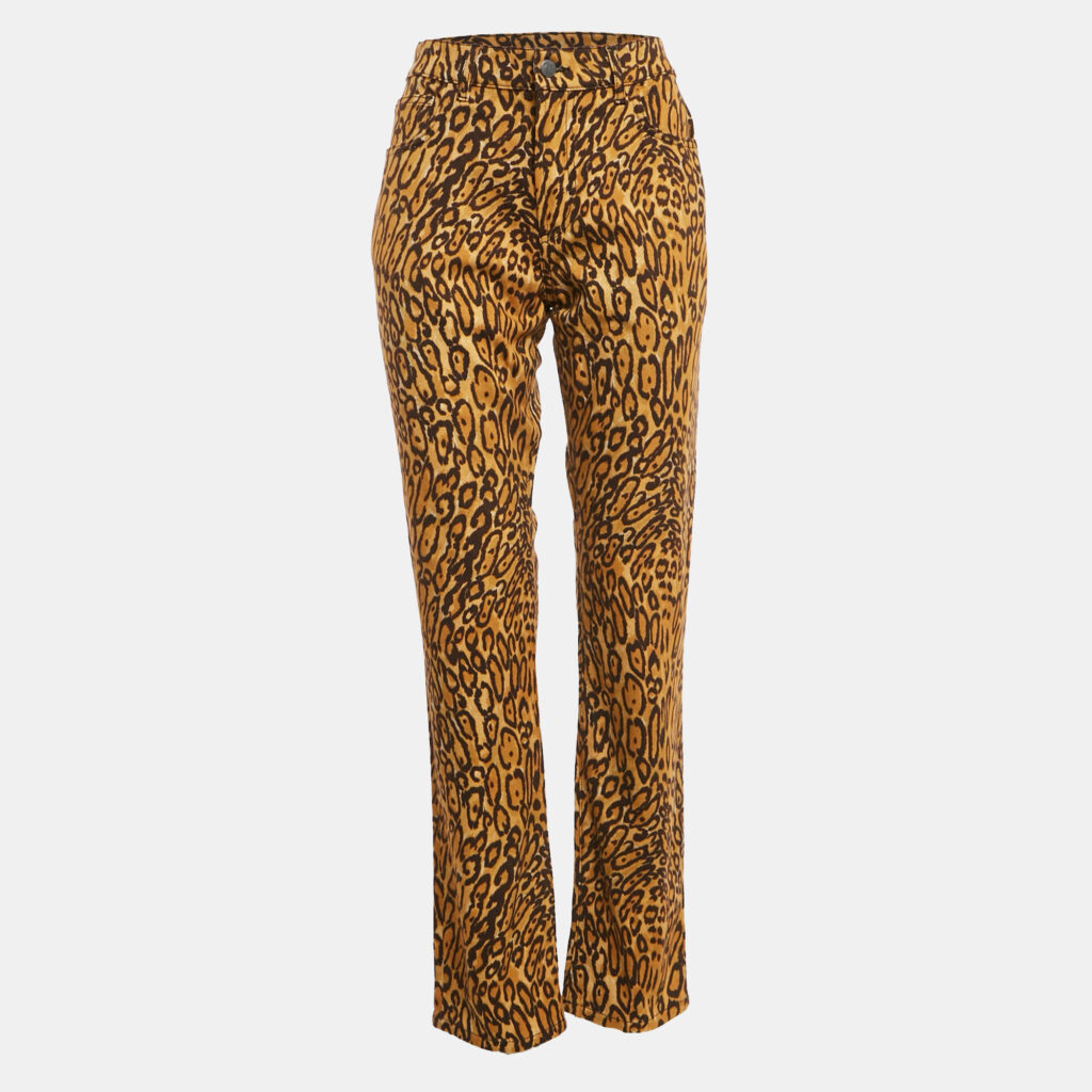 luxury-women-moschino-couture-used-clothes-p1136461-001 Moschino Couture Brown Leopard Print Cotton Pants L