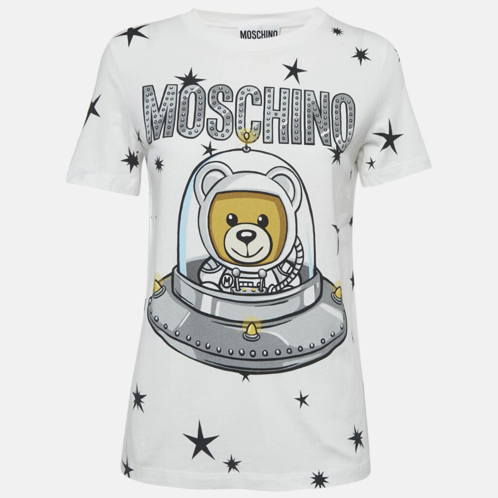 luxury-women-moschino-couture-used-clothes-p1156003-001 Moschino Couture White Cotton Printed Crew Neck T-Shirt S