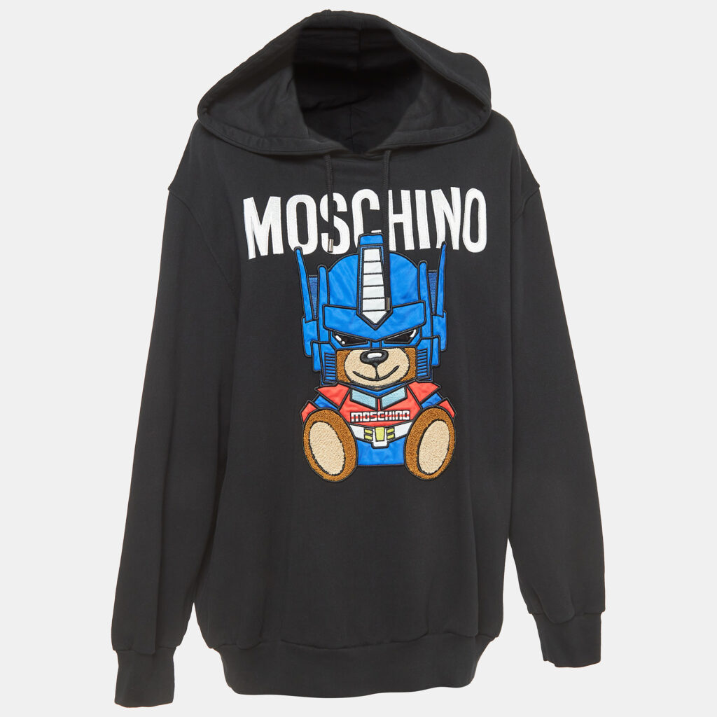 luxury-women-moschino-couture-used-clothes-p921266-001 Moschino Couture Black Transformer Teddy Cotton Hoodie M