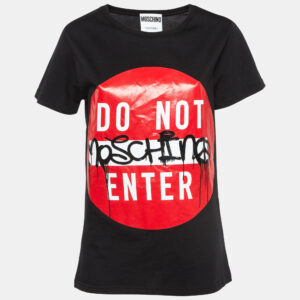 Moschino Couture Do Not Enter Print Cotton T-Shirt XS