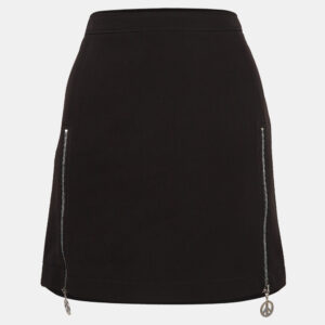 Moschino M05CHIN0 Jeans Black Stretch Crepe Zipper Detail Mini Skirt S