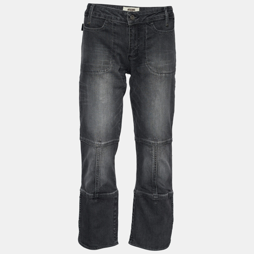 luxury-women-moschino-jeans-used-clothes-p718136-002 Moschino Jeans Dark Grey Denim Butterfly Back Detail Jeans L