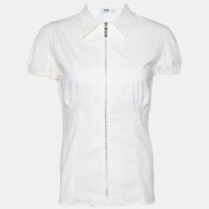 Moschino Jeans White Cotton Top & Checked Skirt Set M
