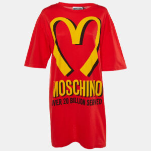 Moschino Couture Red Cotton McDonald Logo Crew Neck T-Shirt Dress L