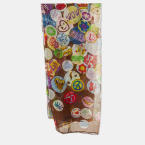 Moschino Larioseta Multicolor Printed Silk Scarf