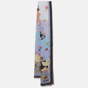 Moschino Larioseta X Popeye Blue Printed Wool Scarf