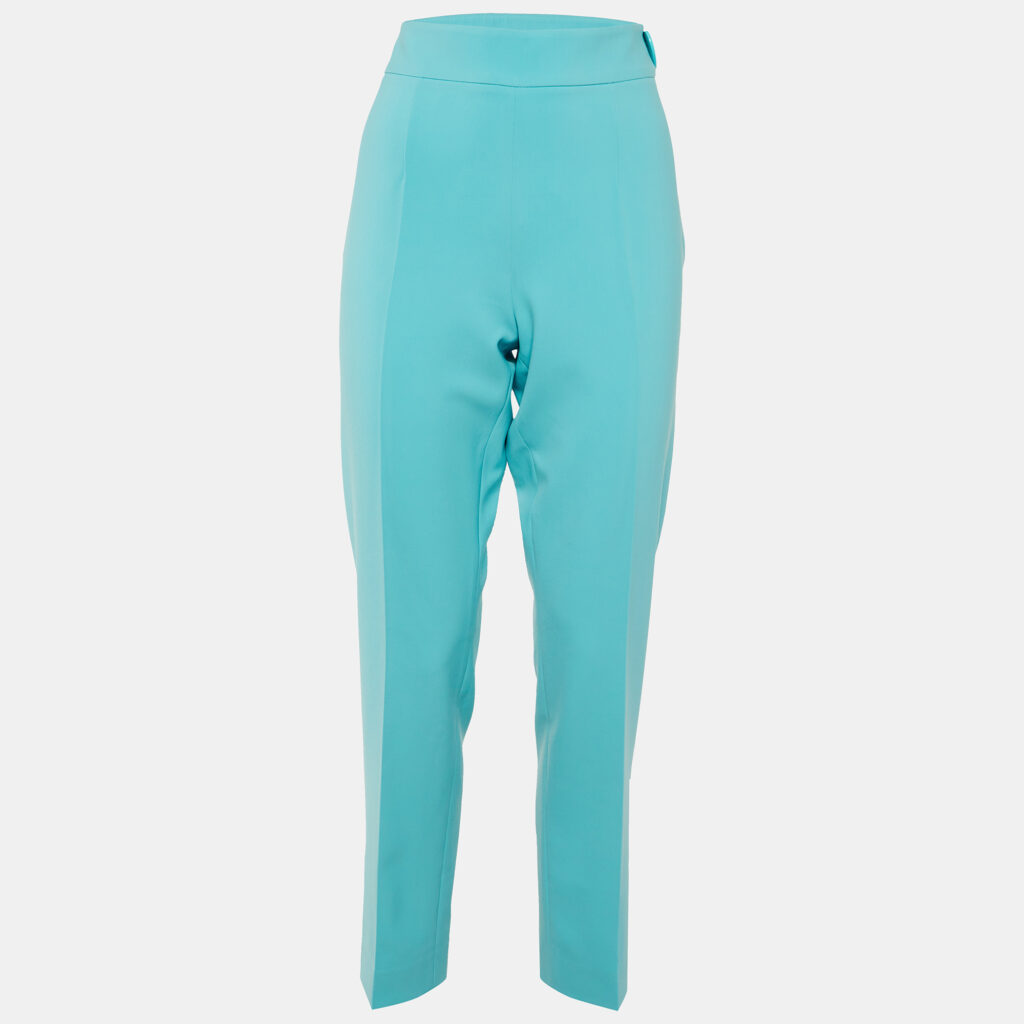 luxury-women-moschino-used-clothes-p1142391-001 Moschino Couture Blue Crepe Straight Leg Trousers M