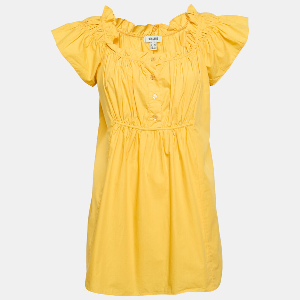 luxury-women-moschino-used-clothes-p1148894-004 Moschino Yellow Cotton Tunic M