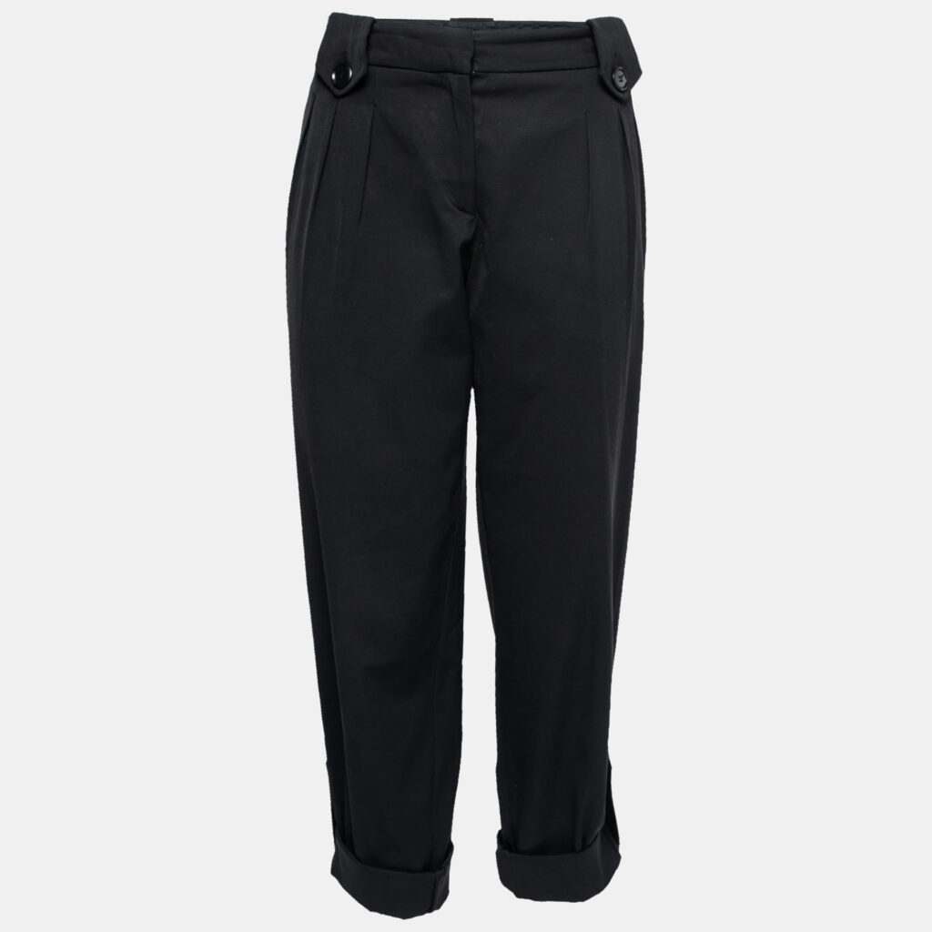 luxury-women-moschino-used-clothes-p643630-001-2 Moschino Black Crepe Cropped Trousers M